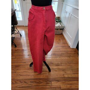 Bonjour Vintage 90s Red Jeans High Waist 16 Valentine's Day Nautical Preppy Retr